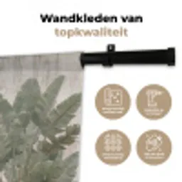 Bananenbladeren - Beton - Groen Wandkleed katoen klein -sfeer2