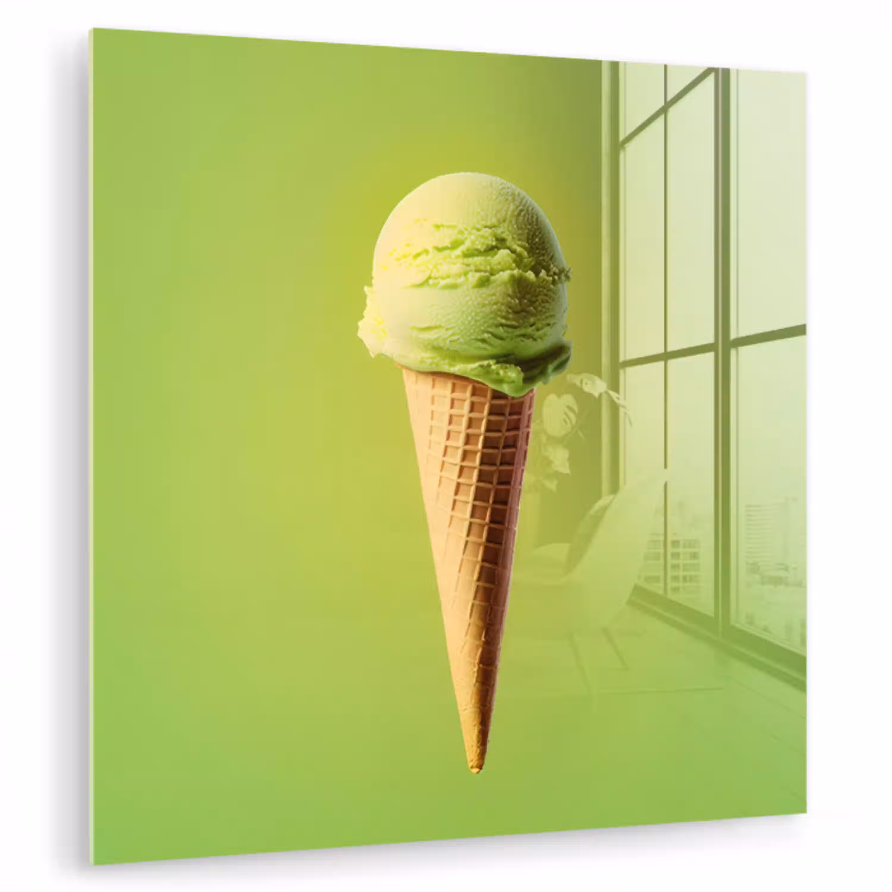 Hoorntje - Schepijs - Groen plexiglas 5mm klein -zzzproduct_nieuw