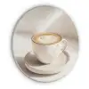 Cappuccino - Schuim - Schotel - Beige Akoestische PET Vilt - Rond klein -3d