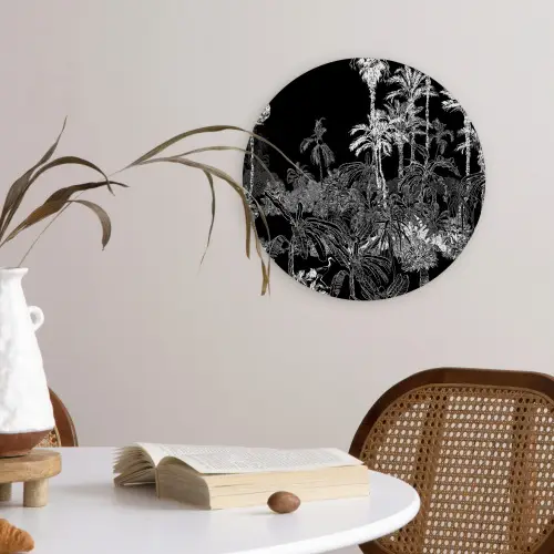 Palm - Jungle - Tropical Wandcirkel plexiglas klein -sfeer4