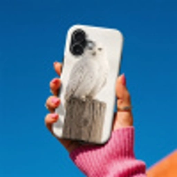 Sneeuwuil - Paal - Winter - Portret - Majestueus Toughcase MagSafe Apple iPhone 17 klein -Sfeer1V