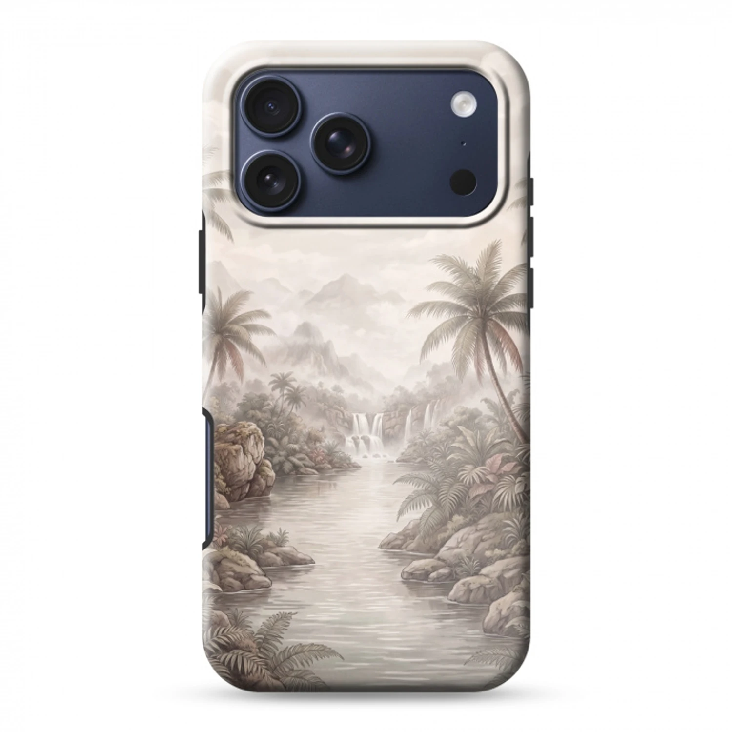 Jungle - Watervallen - Tropisch - Illustratie Toughcase MagSafe Apple iPhone 17 Pro Max klein -3d