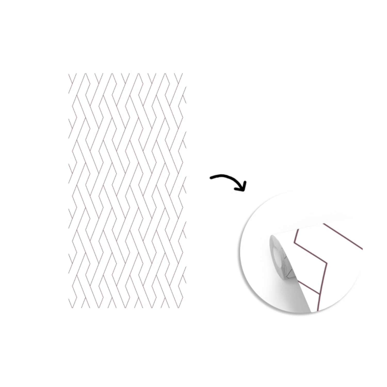 Beige - Zigzag - Patroon fotobehang vinyl groot 64 -3d