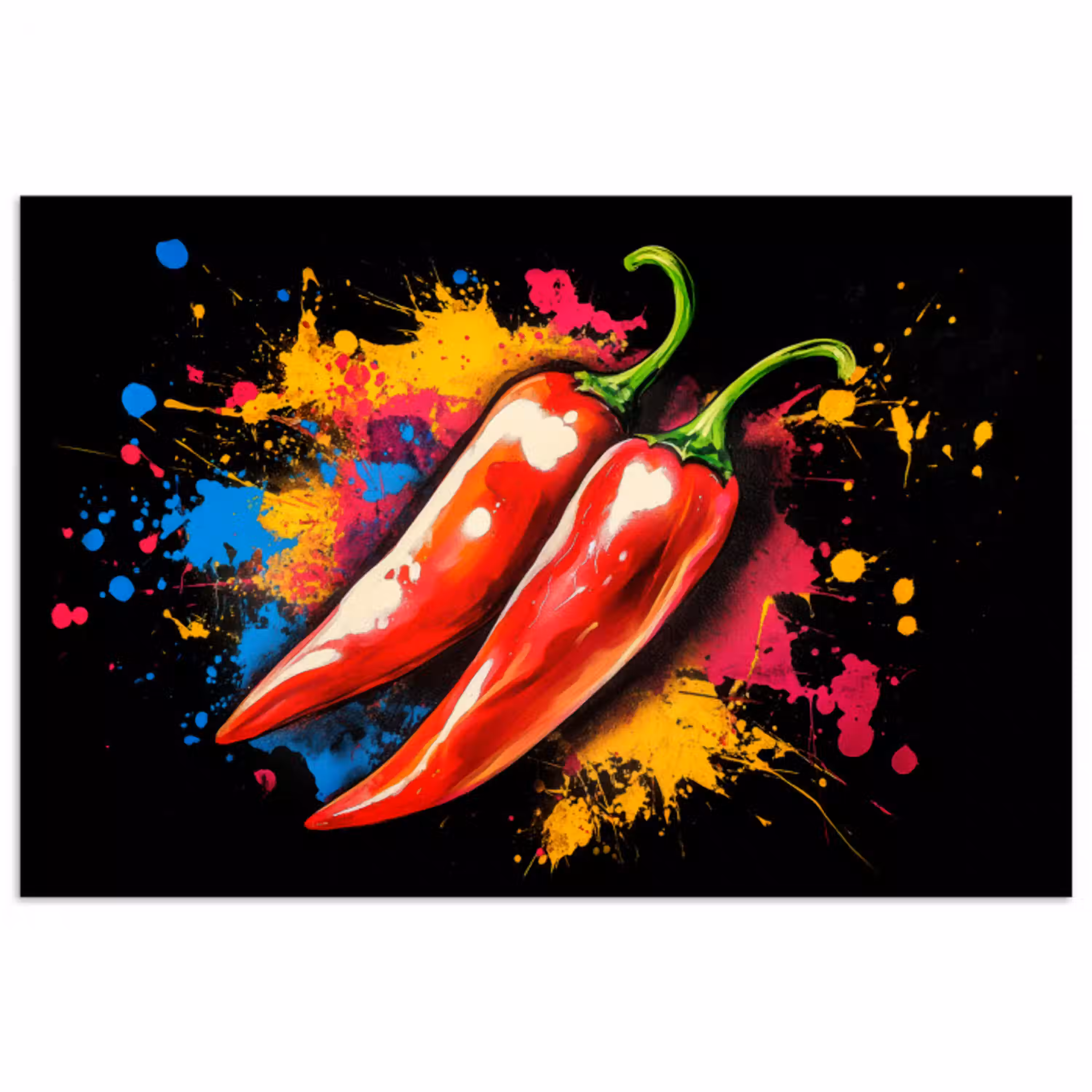 Peper - Graffiti - Verf - Abstract - Modern - Kleurrijk poster papier klein -3d