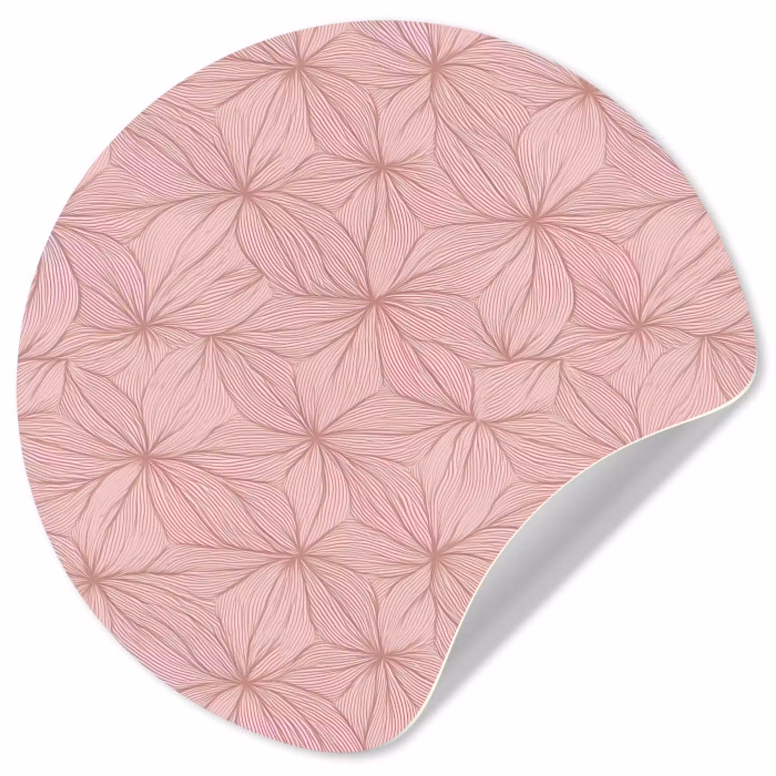 oederroze - Bloemen - Reliëf - Textuur Wandcirkel behangsticker klein 186 -3d