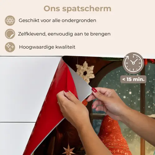Gnooms - Kerst - Raam - Kleurrijk keuken achterwand spatscherm klein -spatscherm_NL