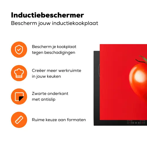 Tomaat - Rood - Hart Inductie beschermer vinyl 3mm klein -zzzzzzz-td-ups