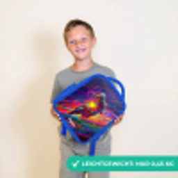 Crossmotor - Neonkleuren - Lijnen - Helm Kinderrugzak - Blauw middel -sfeer1_DE