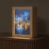 Skyline Toronto - Modern - Stadslicht - Blauw Light Box met kabel (Tafellamp) klein -z3d_website