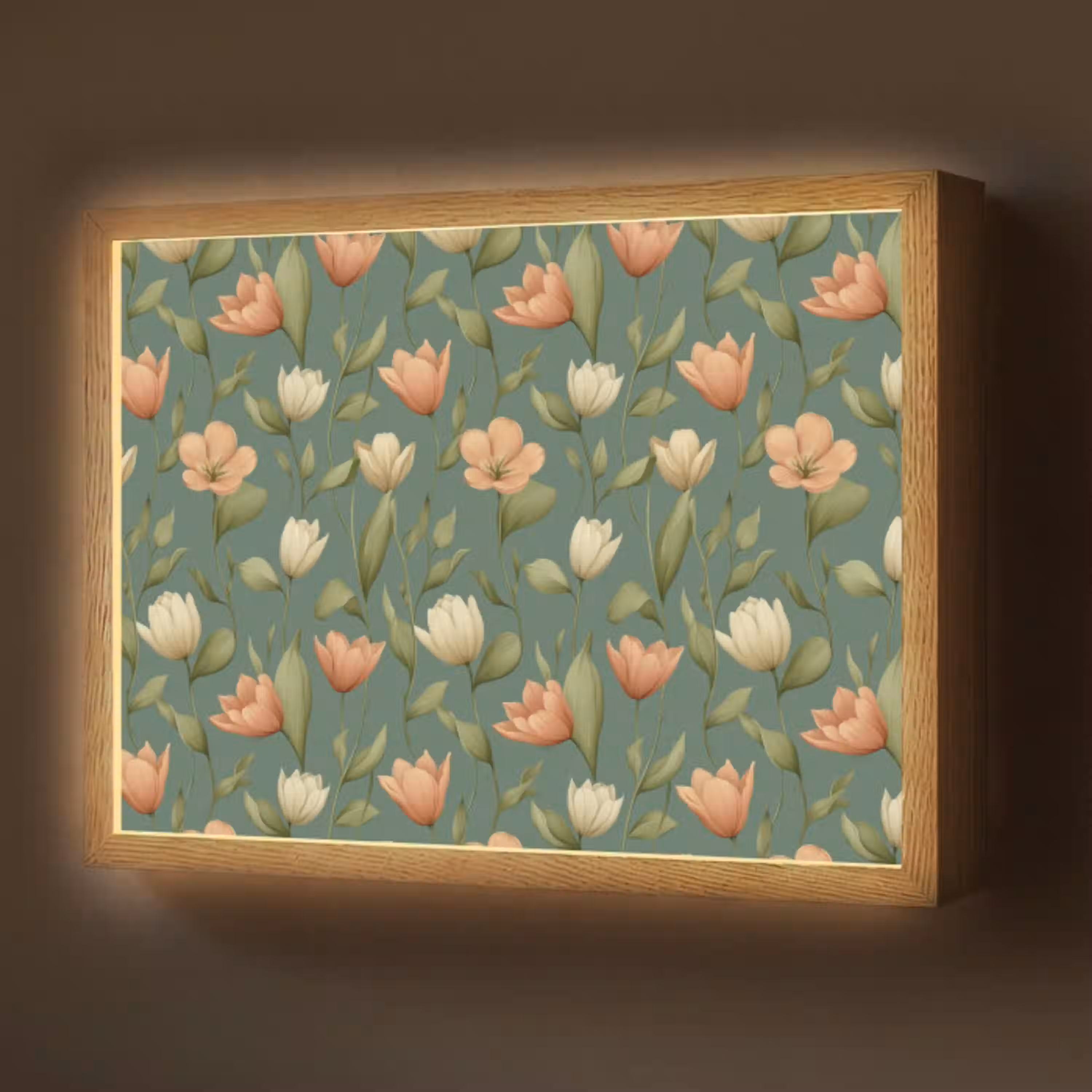 Tulpen - Botanisch - Groen Light Box met batterij (Wandlamp) middel 907 -z3d_website