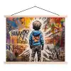 Graffiti - Jongen - Kleuren - Kunst - Street Art textielposter latten blank klein -3d