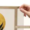 Zwart palmblad - Gouden cirkel - Beige achtergrond Light Box met batterij (Wandlamp) middel -USP_websiteprintNL