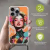 Portret - Vrouw - Abstract - Bloemen Hoesje iPhone 16 Pro Max met koord klein -sfeer2_NL