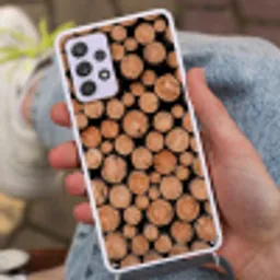 Houtblokken - Textuur - Patroon - Bruin - Rustiek Hoesje Samsung Galaxy A52 5G met koord klein -sfeer3