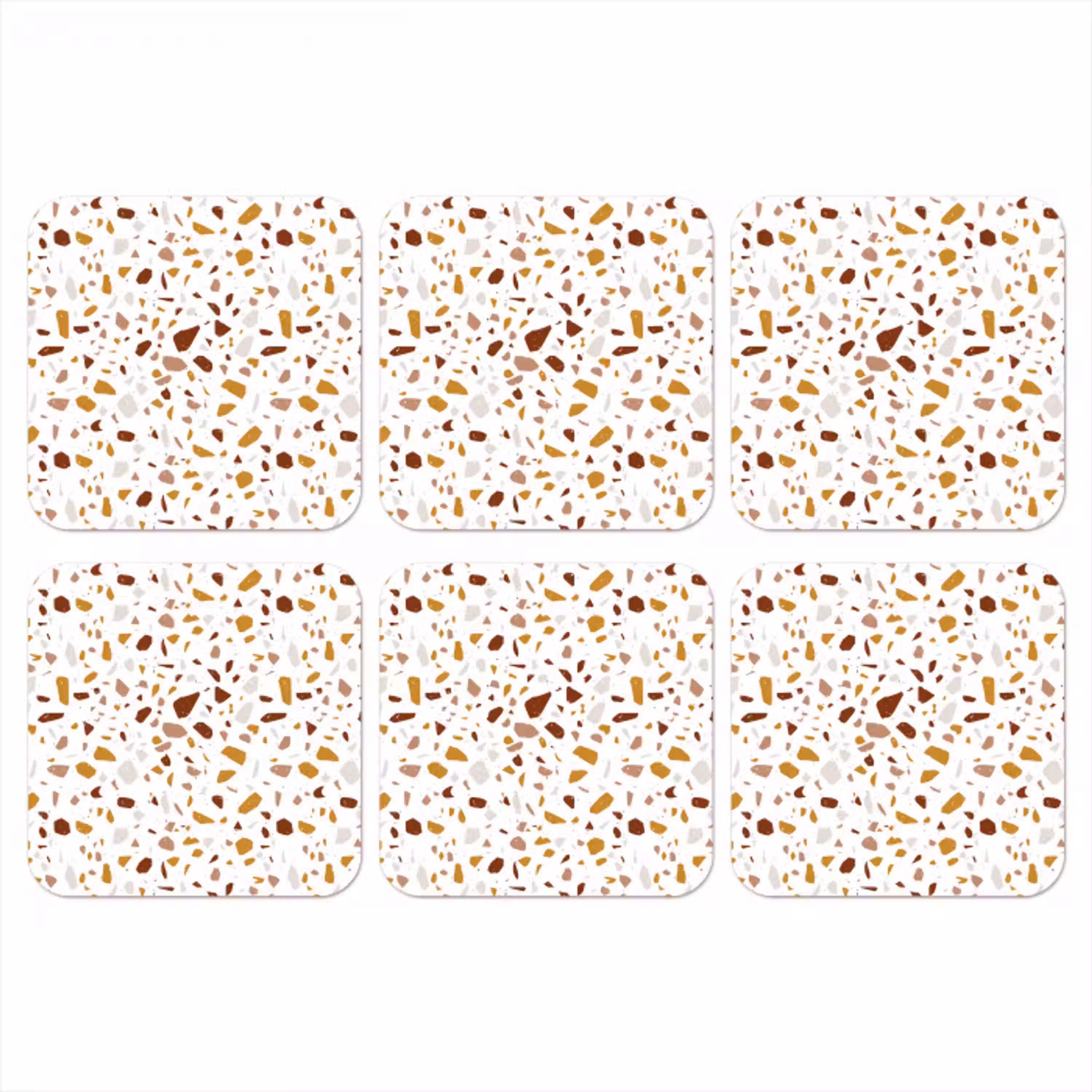 Terrazzo -  Patroon - Wit - Urban onderzetter kurk middel 366 -3d