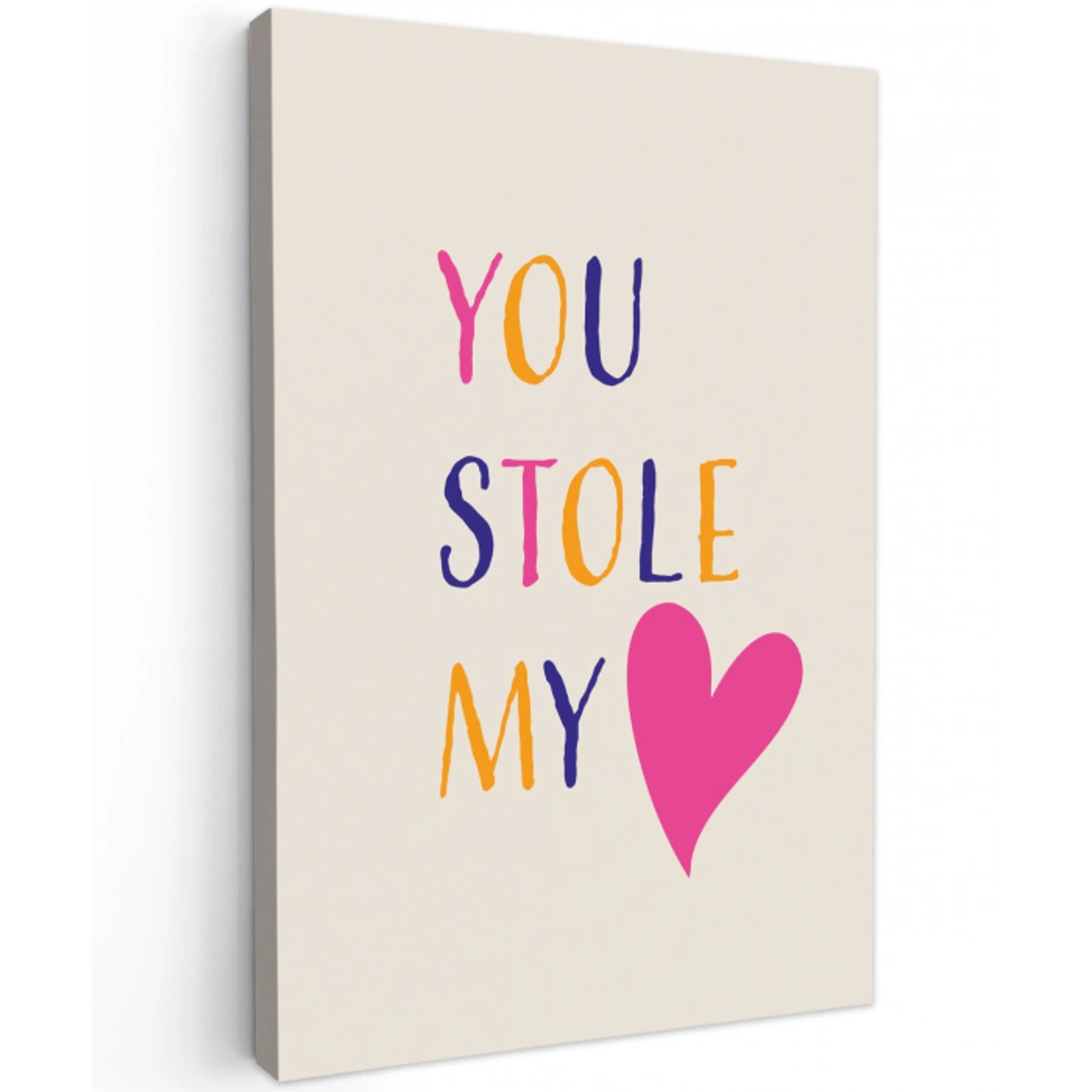 Hart - Valentijn - Tekst Tuinposter op houten frame 2 cm dik klein -3d