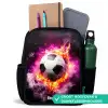 Voetbal in roze vuur explosie Rugzak - Zwart middel -inhoud_NL