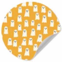 Halloween - Spookjes - Oker Wandcirkel behangsticker klein 186 -3d