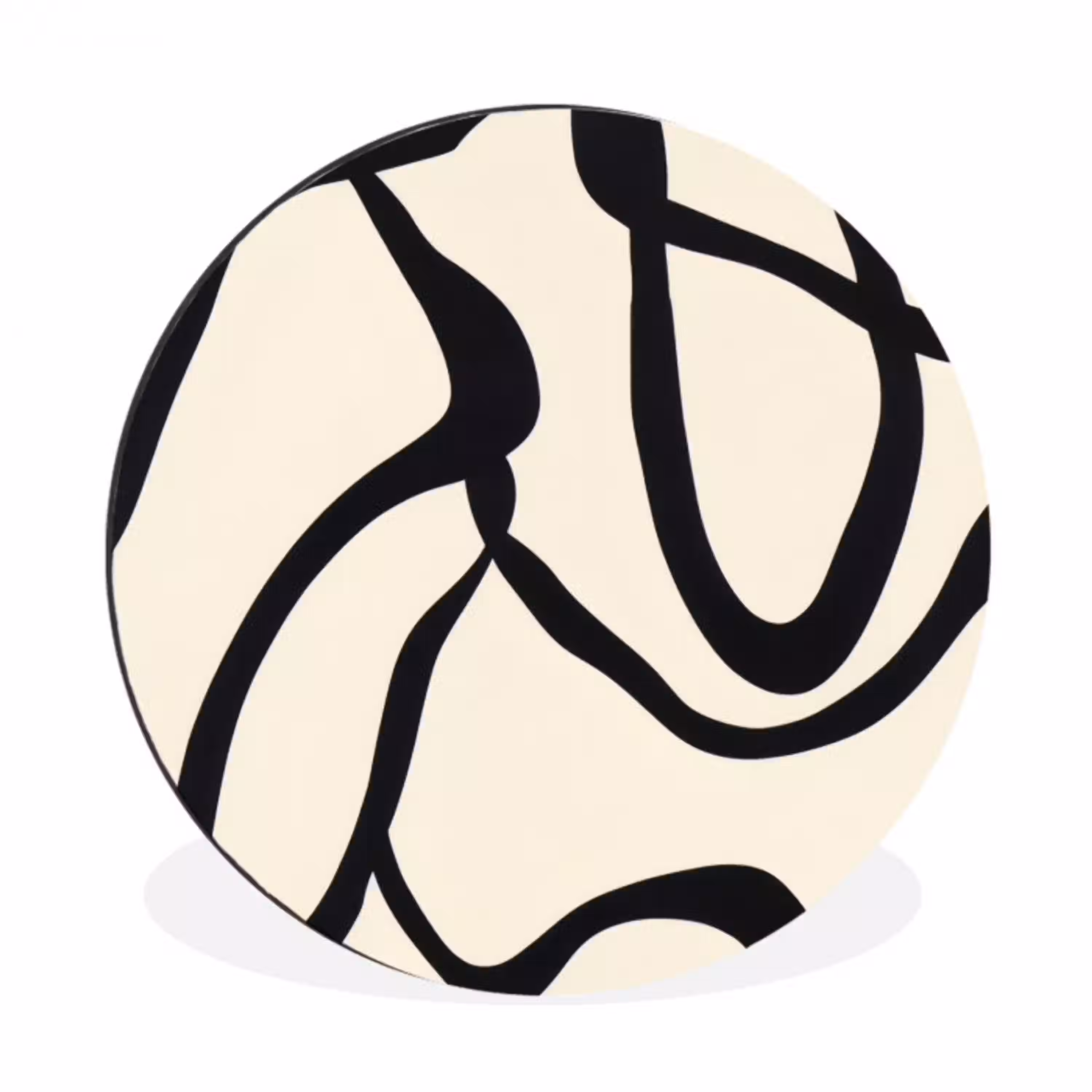 Abstract - Lijnen - Modern - Beige Wandcirkel aluminium klein -3d