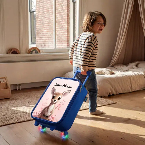 Hedwig hertje Kinderkoffer - Blauw klein -sfeer1