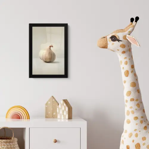 Knoflook - Natuurlijk - Beige fotolijst zwart zonder passe partout klein -usfeer4_kinderkamer