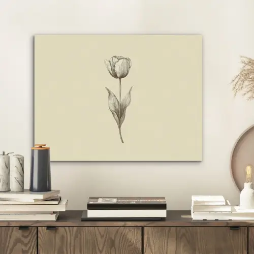 Illustratie - Tulp - Zwart PET vilt klein -sfeer1