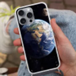 Aarde - Ruimte - Blauw - Groen Hoesje iPhone 16 Pro Max met koord klein -sfeer3