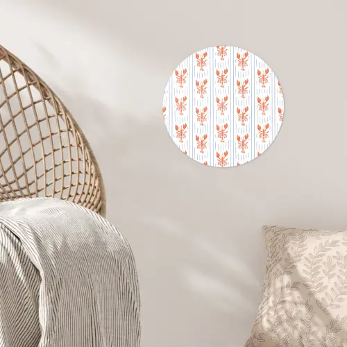 Zee - Kreeft - Oranje - Blauw Wandcirkel behangsticker klein 186 -sfeer4