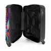 Kat met jas in kleurrijke stad NBS - Handbagage koffer - Kinderen Unisex middel -binnenkant