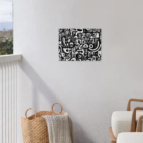 Symbolen - Abstract - Grafisch - Zwart tuinposter los doek klein -sfeer8