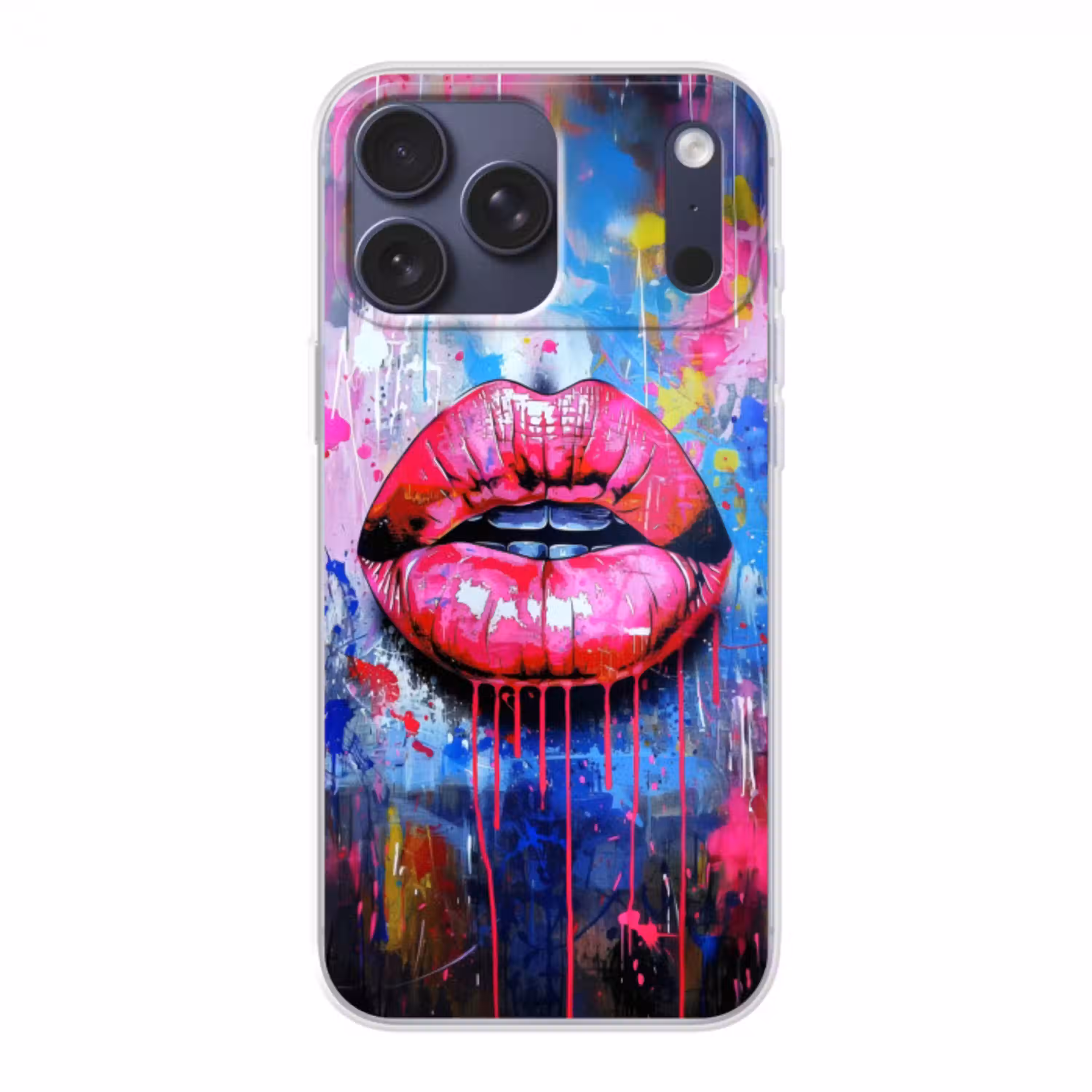 Graffiti - Lippen - Felroze - Geschilderd Telefoonhoesje iPhone 17 Pro Max klein -3d