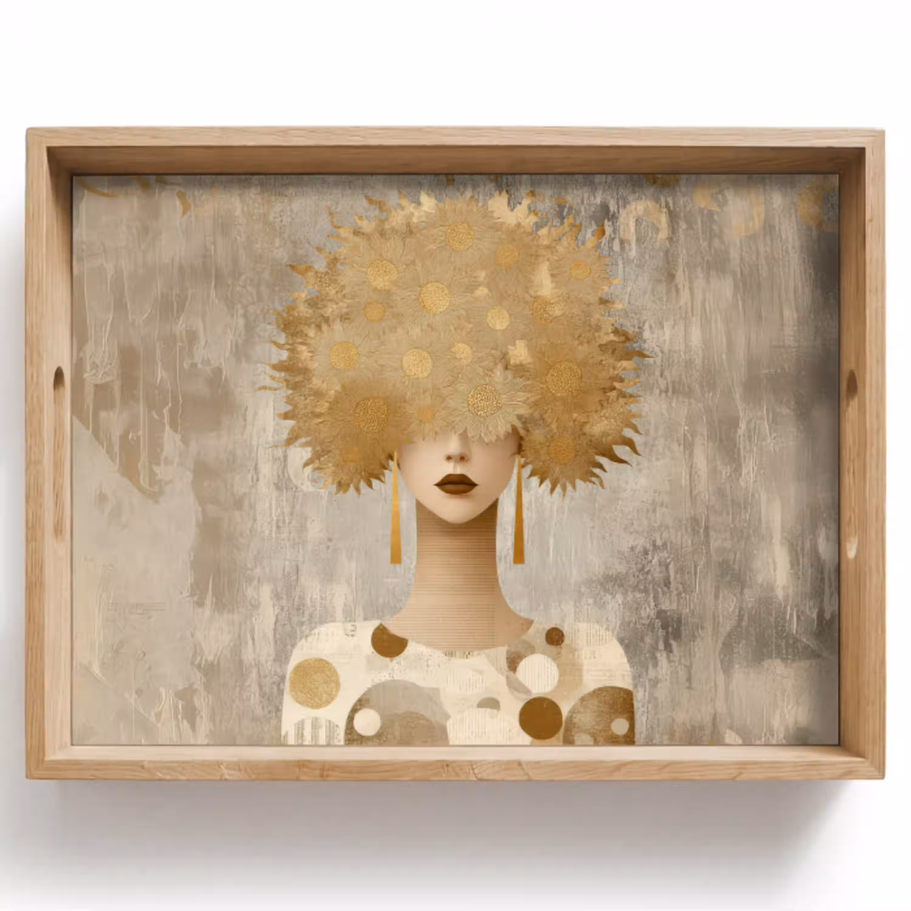 Goud - Portret - Vrouw Dienblad Rechthoek middel -z3d_shopping