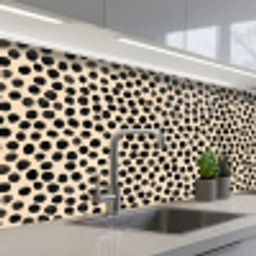 Stippen - Patroon - Zwart keuken achterwand 2 middel 871 -3d_schuin