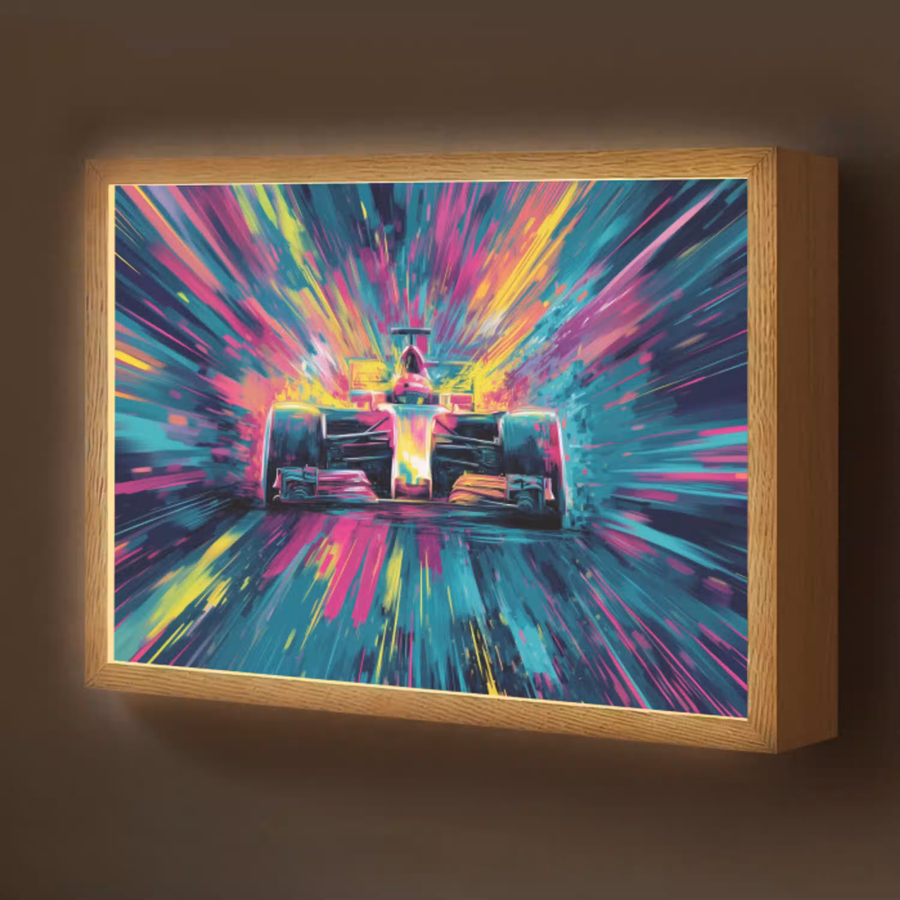 Raceauto - Abstract - Strepen - Blauw Light Box met batterij (Wandlamp kind) middel -z3d_website