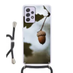 Eikel - Eikenblad - Bos - Herfst - Natuur Hoesje Samsung Galaxy A52 5G met koord klein -3d