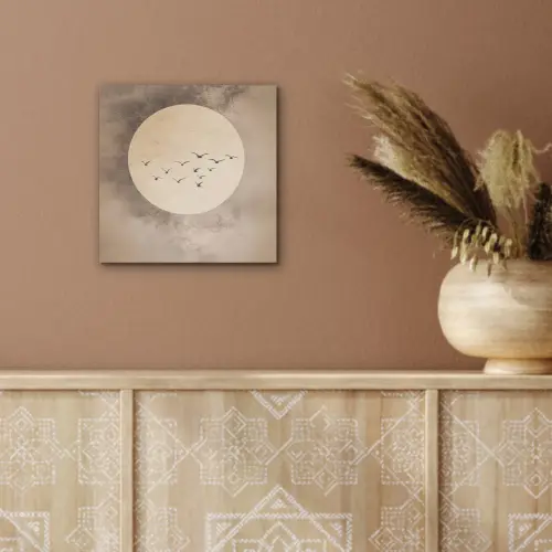 Vogel - Beige - Japandi aluminium wit klein -sfeer4