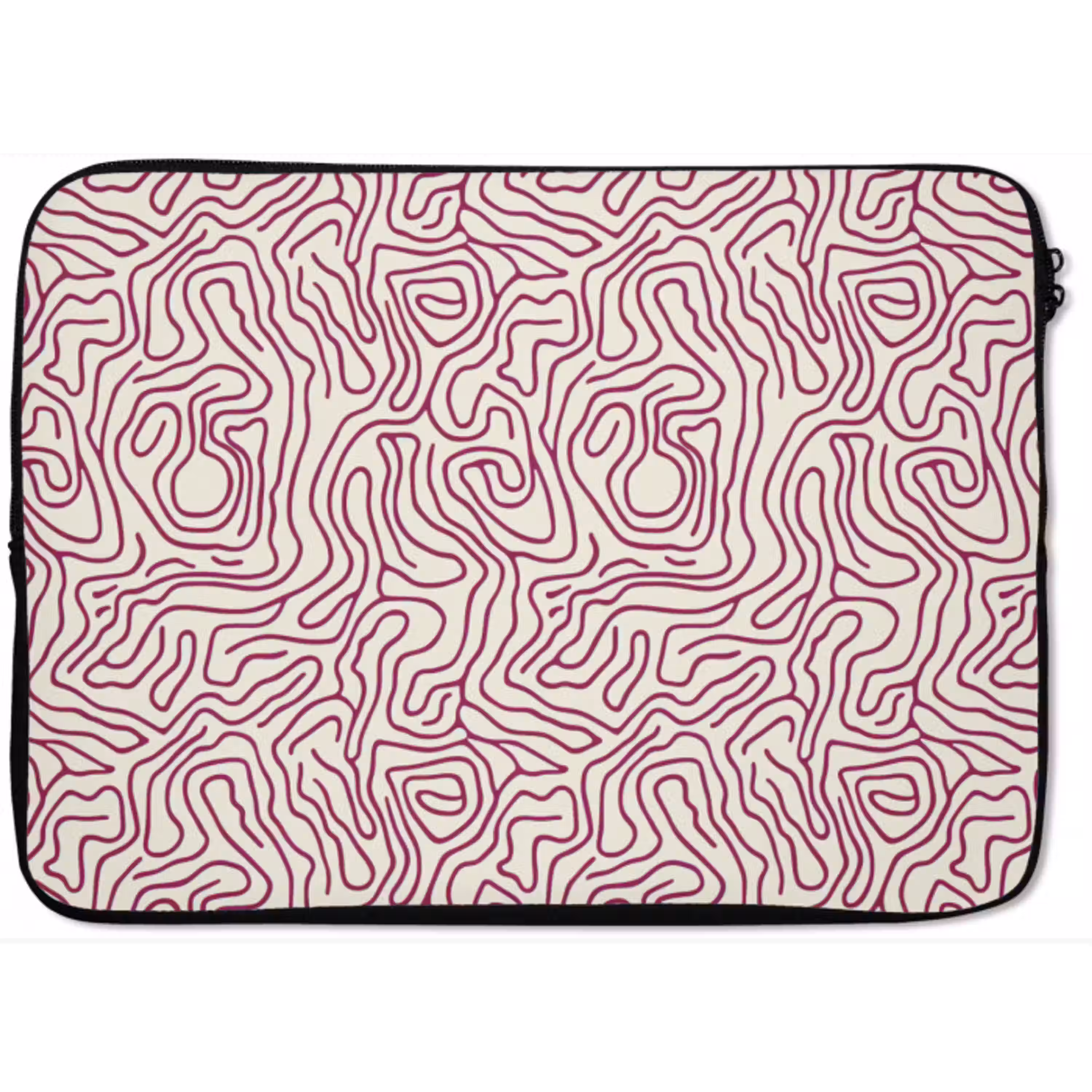 Kronkelende lijn - Magenta - Crème laptophoes neopreen klein 279 -zkaufland3dotto