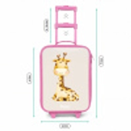 Liggende giraffe illustratie op beige achtergrond Kinderkoffer - Roze klein -productfoto_formaten