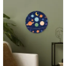 Ruimte - Planeten - Kleurrijk Wandcirkel kunststof plaat 5mm dik klein -sfeer3