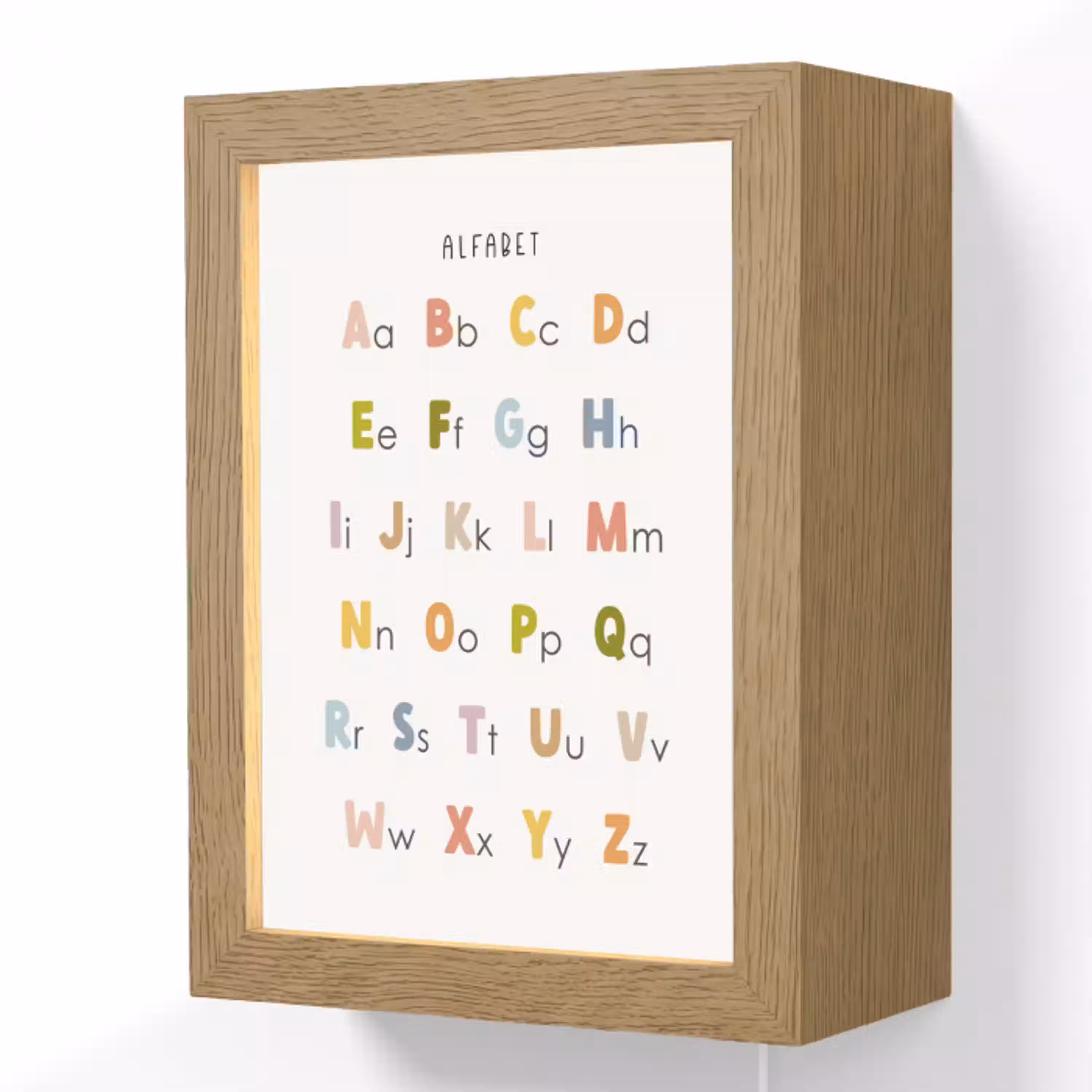 Alfabet - Educatief - Kleuren - Letters leren voor kinderen Light Box met kabel (Wandlamp kind) klein -3d