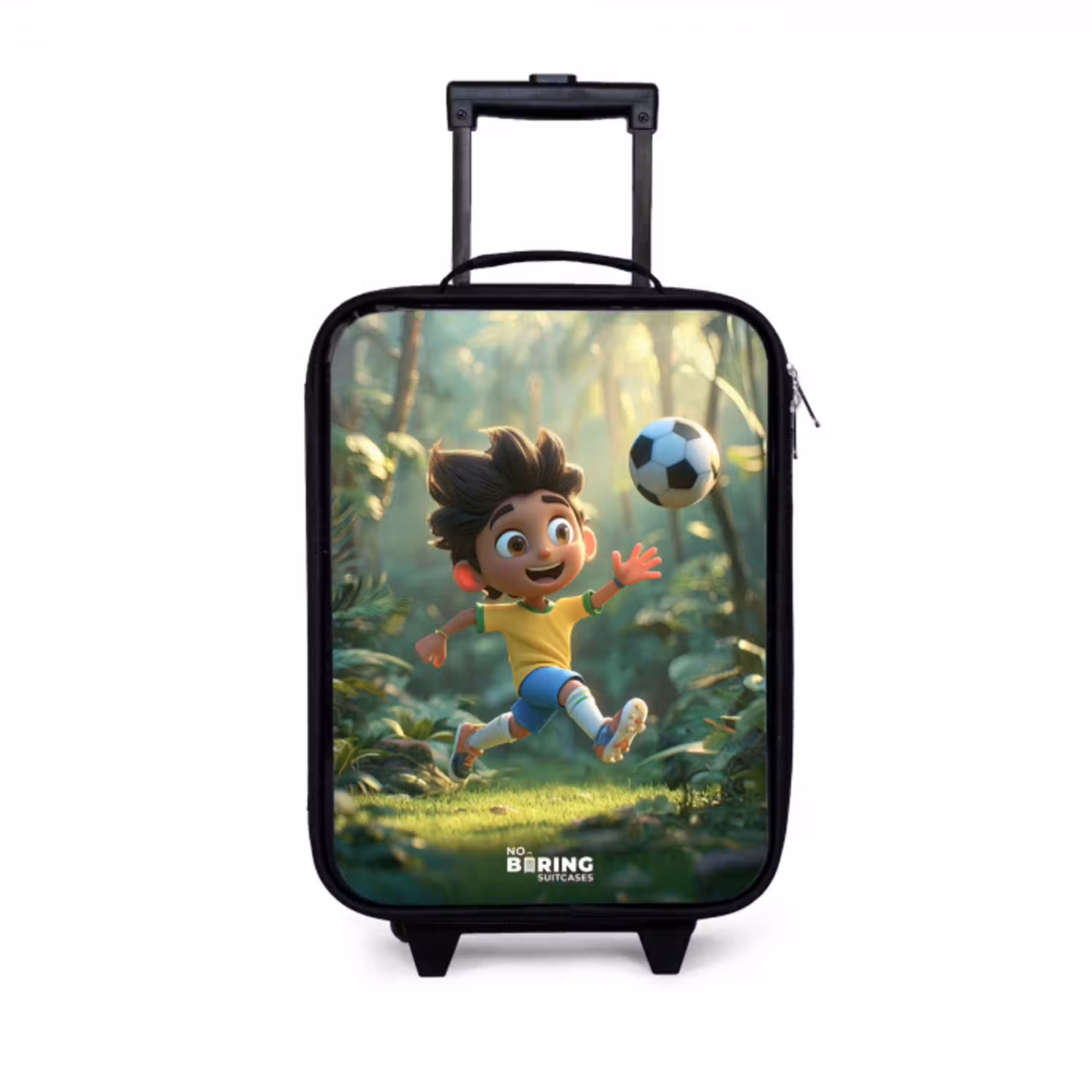 Voetbal - Jongen - Bos Kinderkoffer - Zwart klein -3d