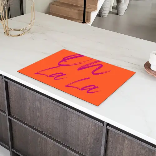Oh la la - Oranje - Roze - Grafisch Inductie beschermer vinyl 3mm klein -sfeer8