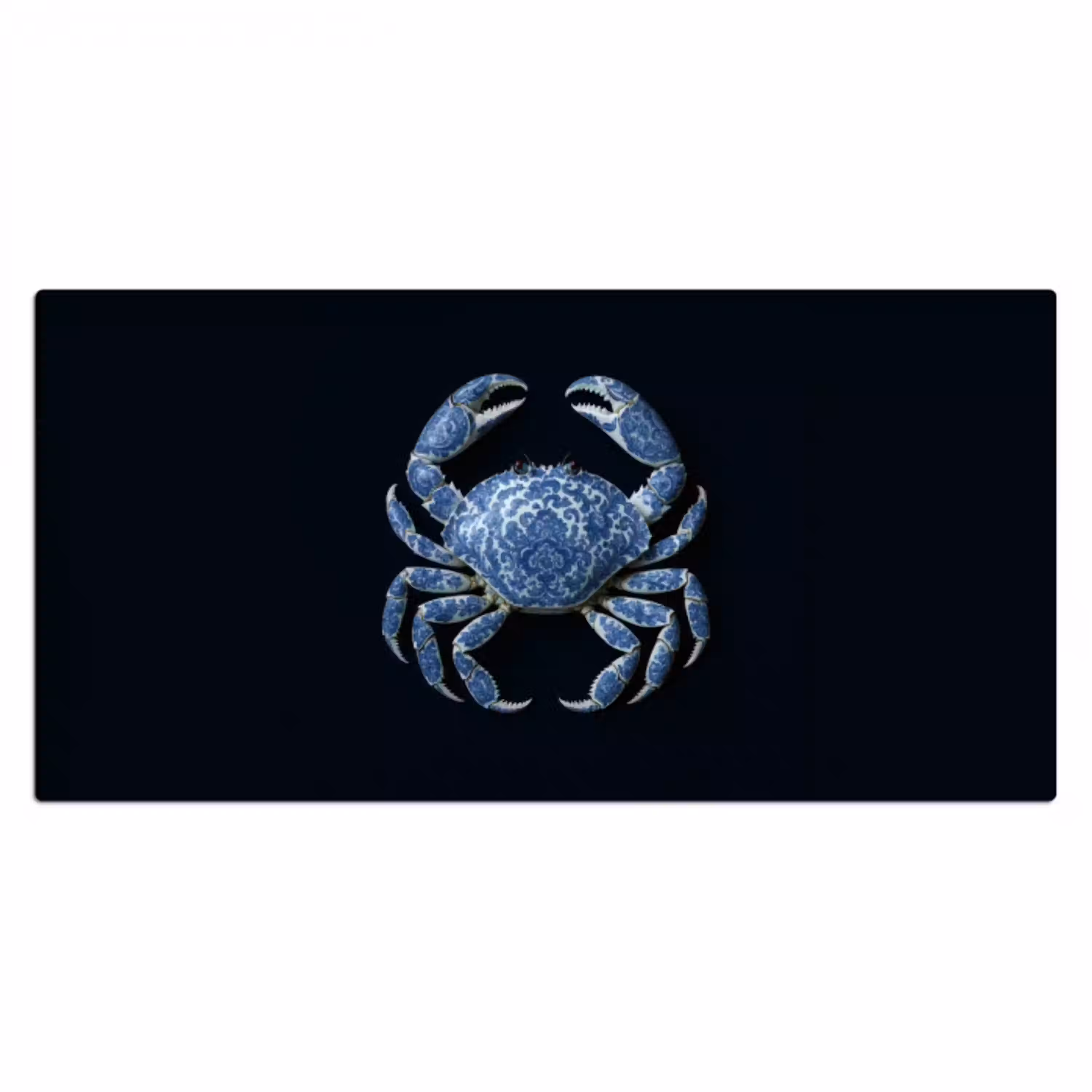 Krab - Delfts blauw - Dieren Muismat XXL klein -3d_leeg