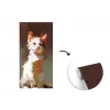 Kat - Geschilderd - Artistiek - Wit fotobehang vinyl groot -3d