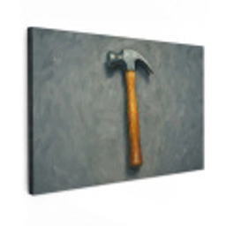 Hamer - Schilderij - Gereedschap Tuinposter op houten frame 2 cm dik klein -3d