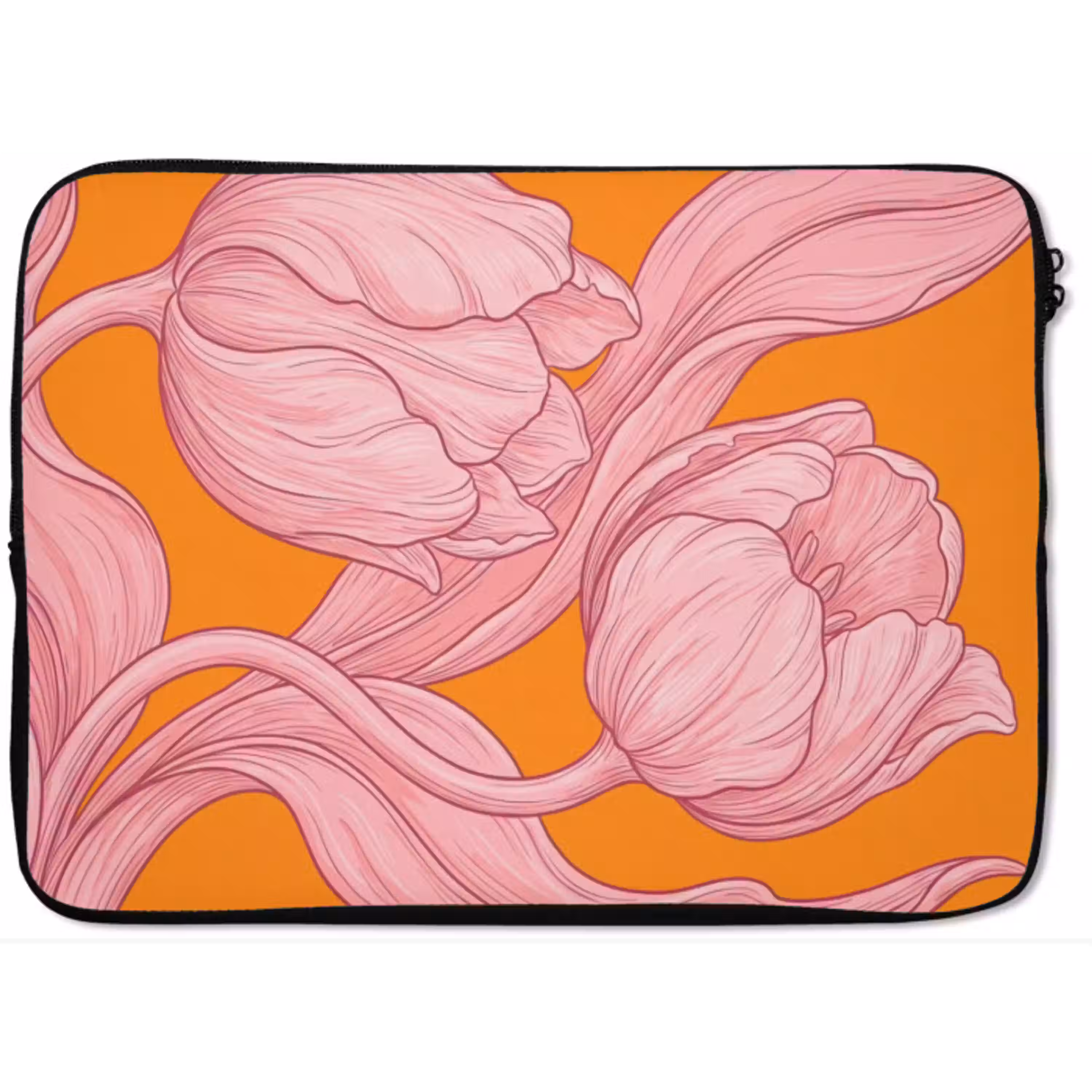 Roze bloemen - Modern laptophoes neopreen klein -zkaufland3dotto