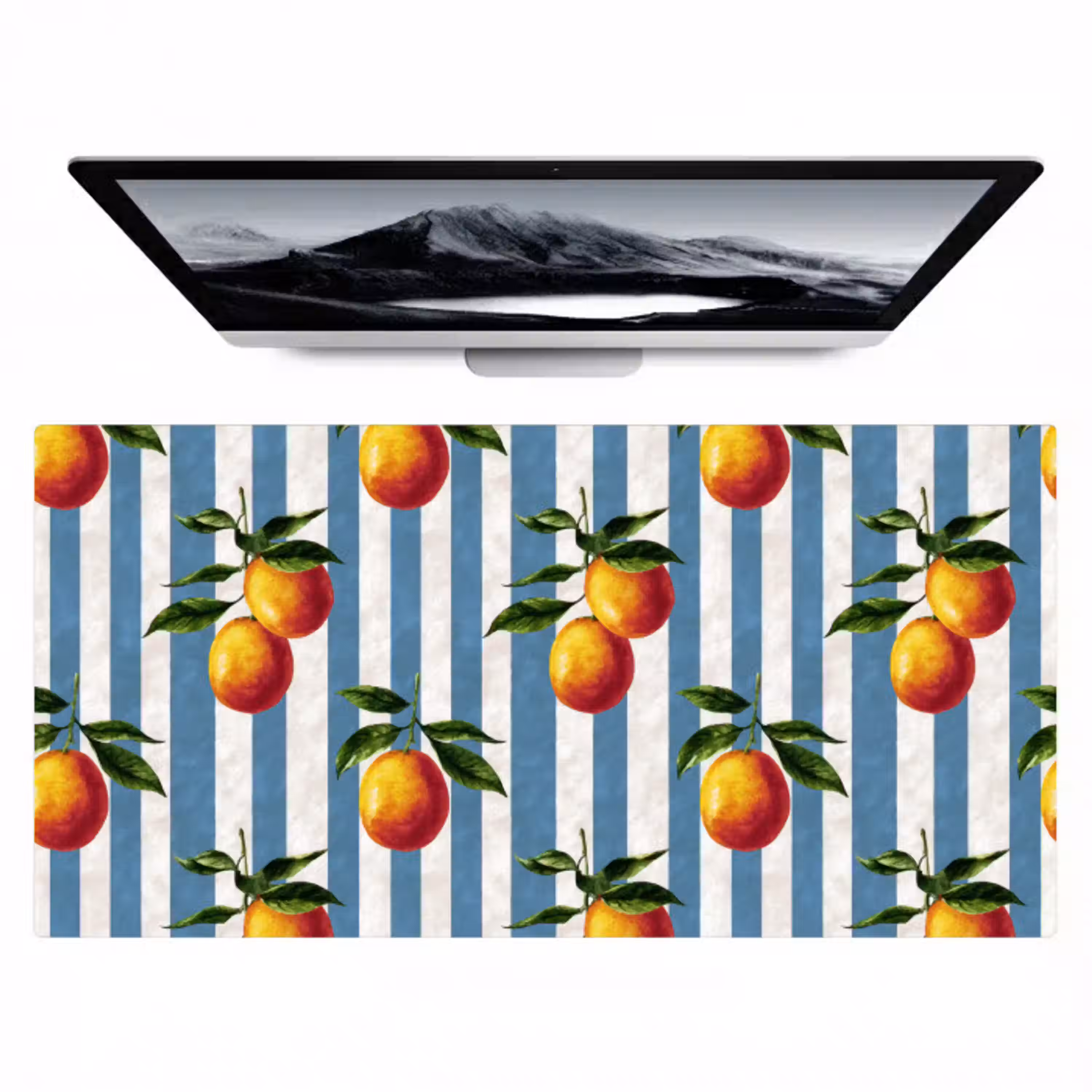 Strepen - Citroen - Blauw Muismat XXL klein 681 -zzz3d