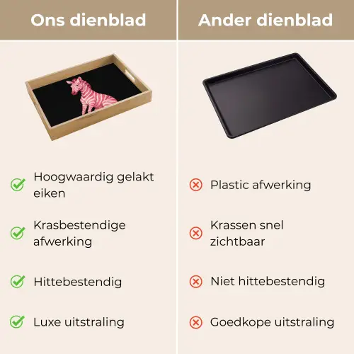 Zebra - Roze - Gestreept Dienblad Rechthoek middel -USP_VergelijkingNL