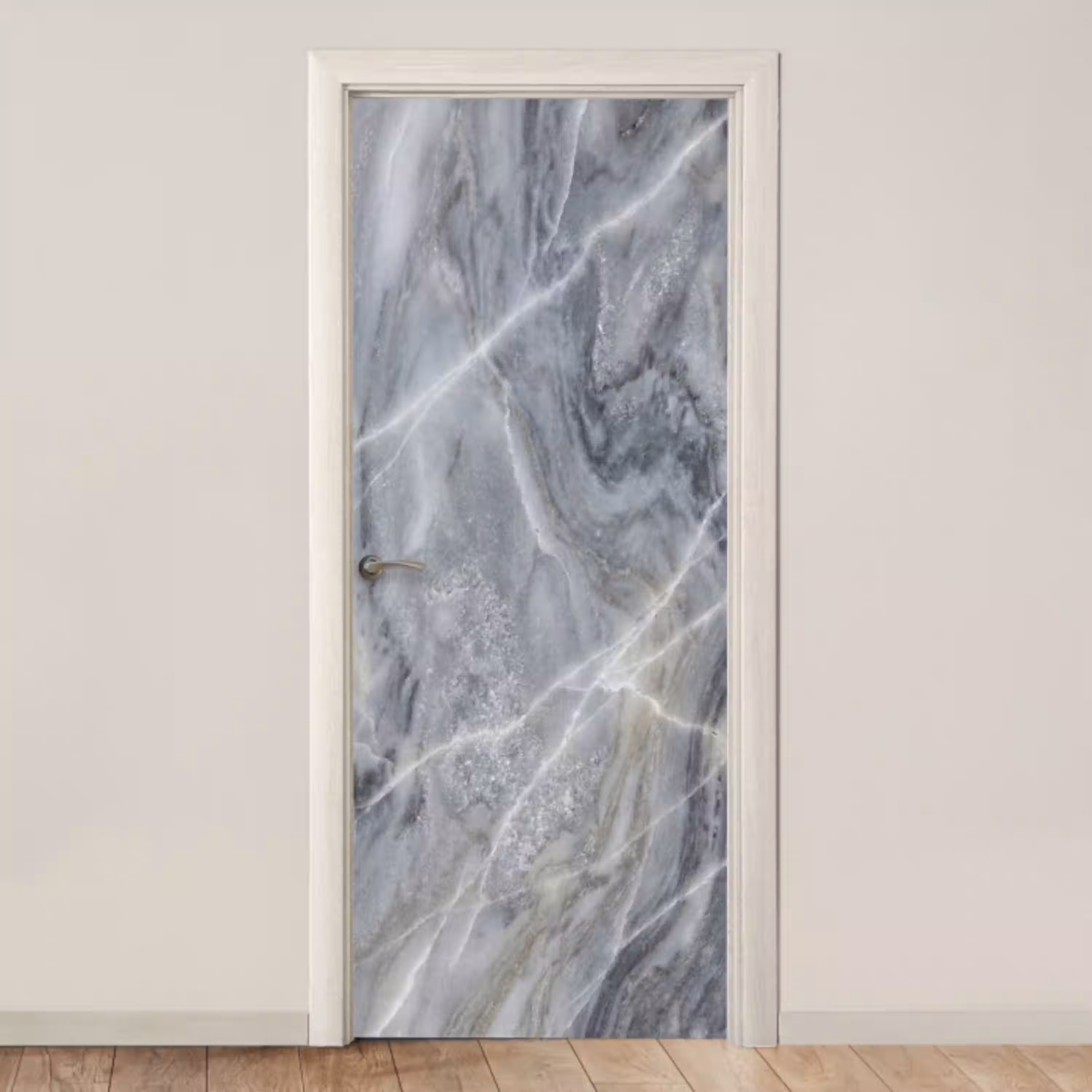 Marmer - Ader - Patroon - Abstract - Grijs deurposter klein -3d_beige