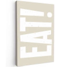 Eten - Decoratie - Beige - Wit Tuinposter op houten frame 2 cm dik klein -3d